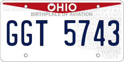OH license plate GGT5743