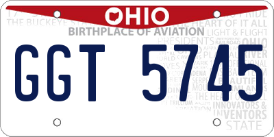 OH license plate GGT5745