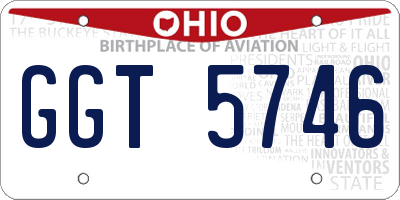 OH license plate GGT5746