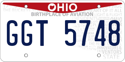 OH license plate GGT5748