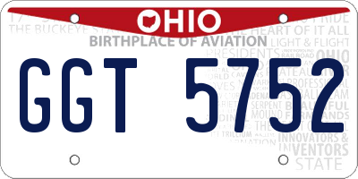 OH license plate GGT5752