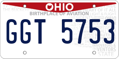 OH license plate GGT5753