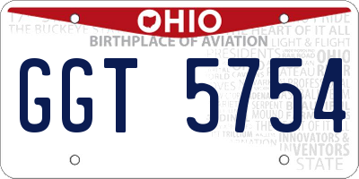 OH license plate GGT5754