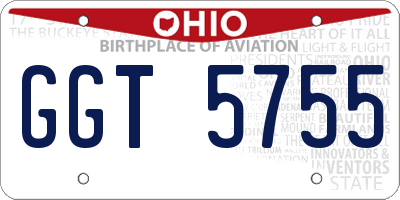 OH license plate GGT5755