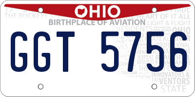 OH license plate GGT5756