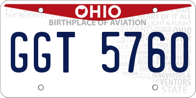 OH license plate GGT5760