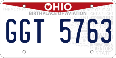 OH license plate GGT5763