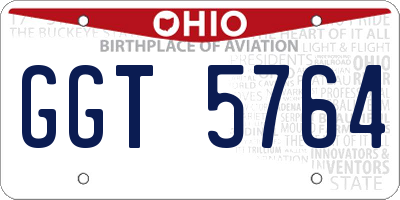 OH license plate GGT5764