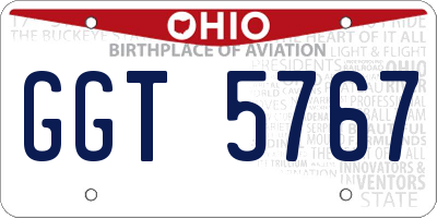 OH license plate GGT5767