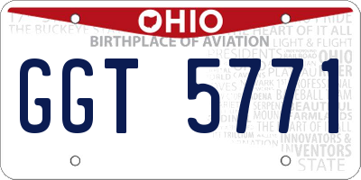 OH license plate GGT5771