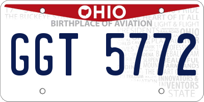 OH license plate GGT5772
