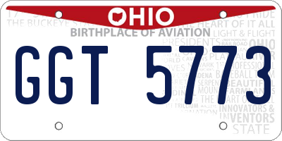 OH license plate GGT5773