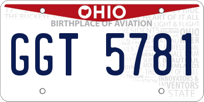 OH license plate GGT5781