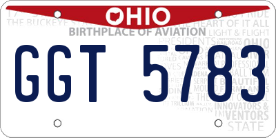 OH license plate GGT5783