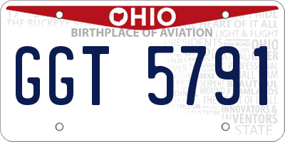 OH license plate GGT5791