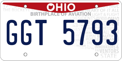 OH license plate GGT5793