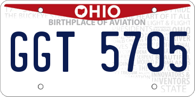 OH license plate GGT5795