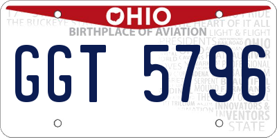 OH license plate GGT5796