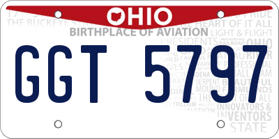 OH license plate GGT5797