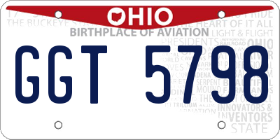 OH license plate GGT5798