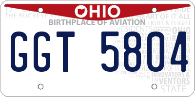 OH license plate GGT5804