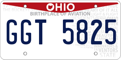 OH license plate GGT5825