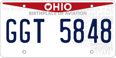 OH license plate GGT5848