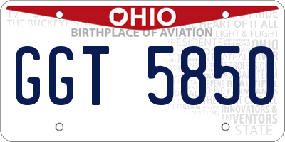 OH license plate GGT5850