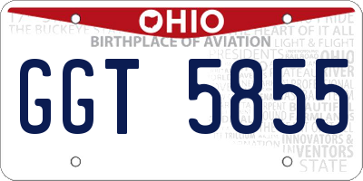 OH license plate GGT5855