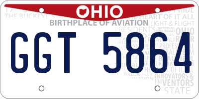 OH license plate GGT5864