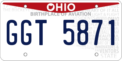 OH license plate GGT5871