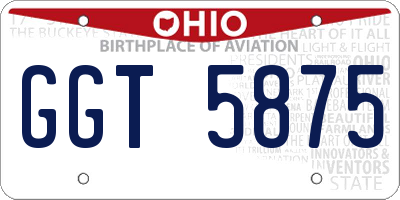 OH license plate GGT5875