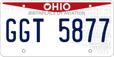 OH license plate GGT5877