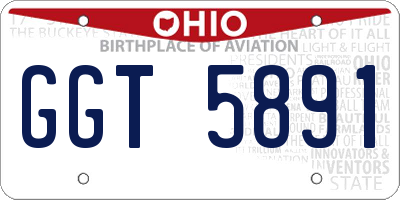 OH license plate GGT5891