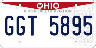 OH license plate GGT5895