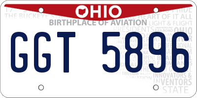 OH license plate GGT5896