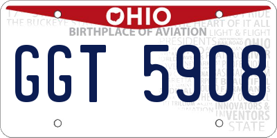 OH license plate GGT5908
