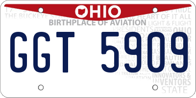 OH license plate GGT5909