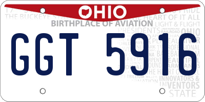 OH license plate GGT5916