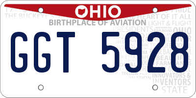 OH license plate GGT5928