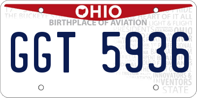 OH license plate GGT5936