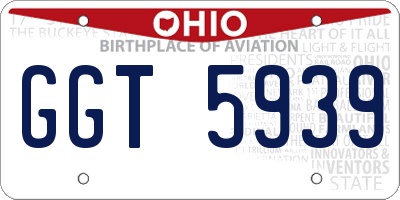 OH license plate GGT5939