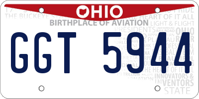 OH license plate GGT5944