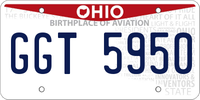OH license plate GGT5950