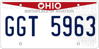 OH license plate GGT5963