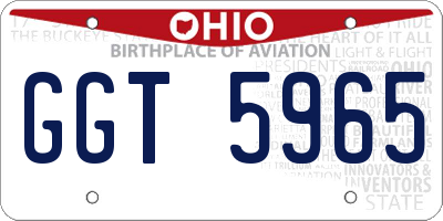 OH license plate GGT5965