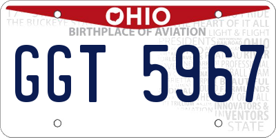 OH license plate GGT5967