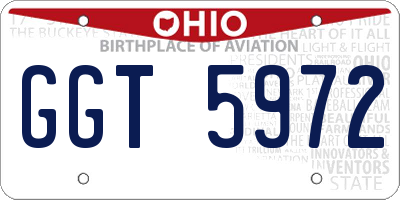 OH license plate GGT5972