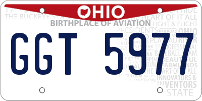 OH license plate GGT5977
