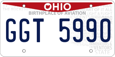 OH license plate GGT5990